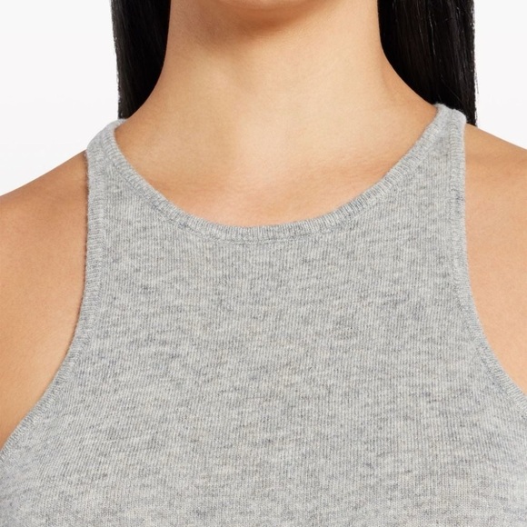 Staud Women’s Heather Gray Ayana Ribbed Knit Tank Top - Picture 3 of 9